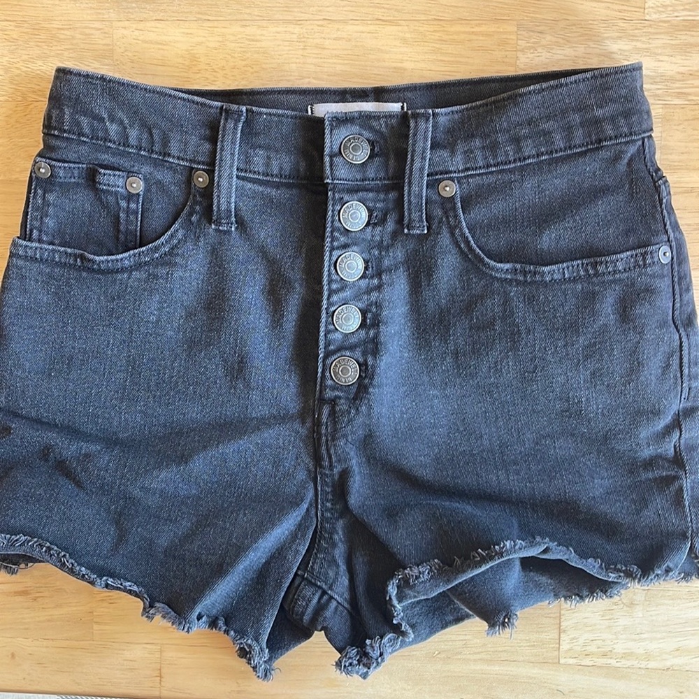 Madewell high waist button fly jean shorts